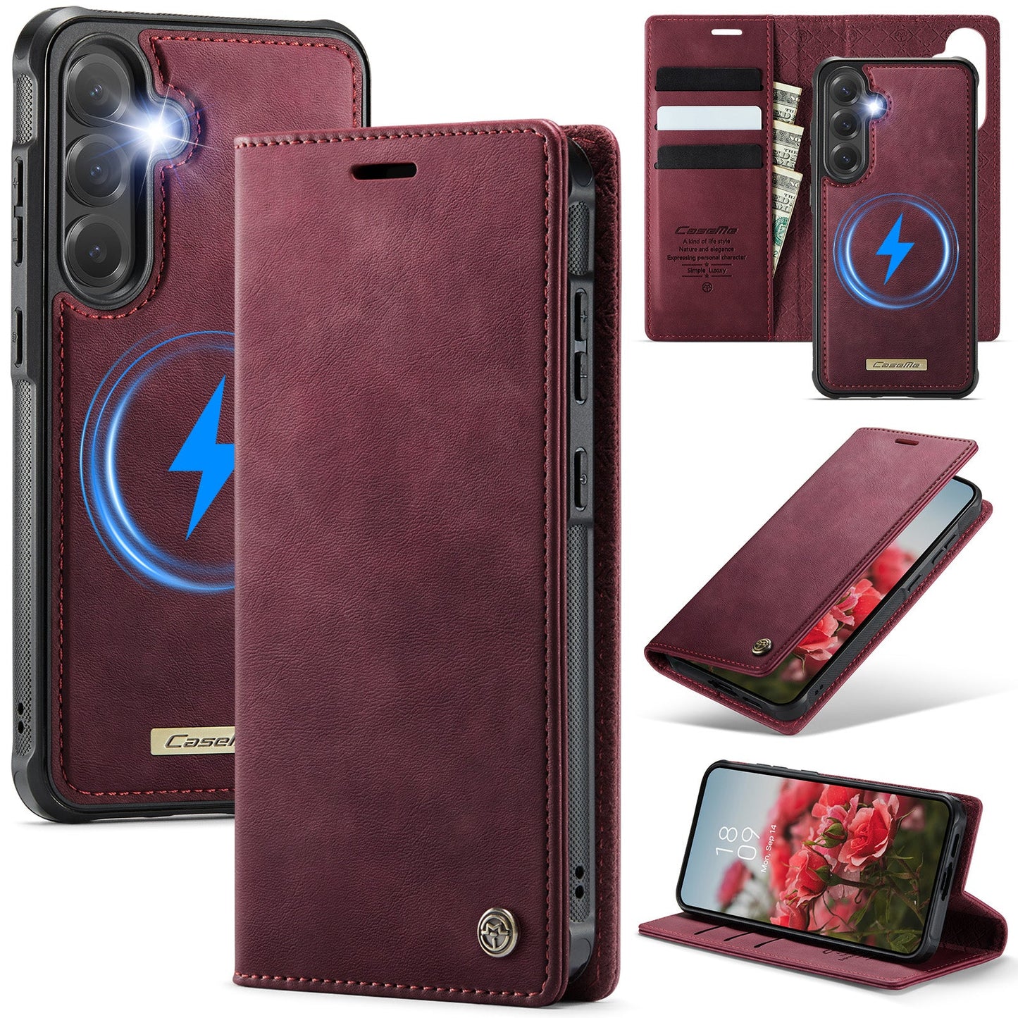 Retro Leather 2-in-1 MagSafe RFID Wallet Phone Case for Samsung Galaxy S25
