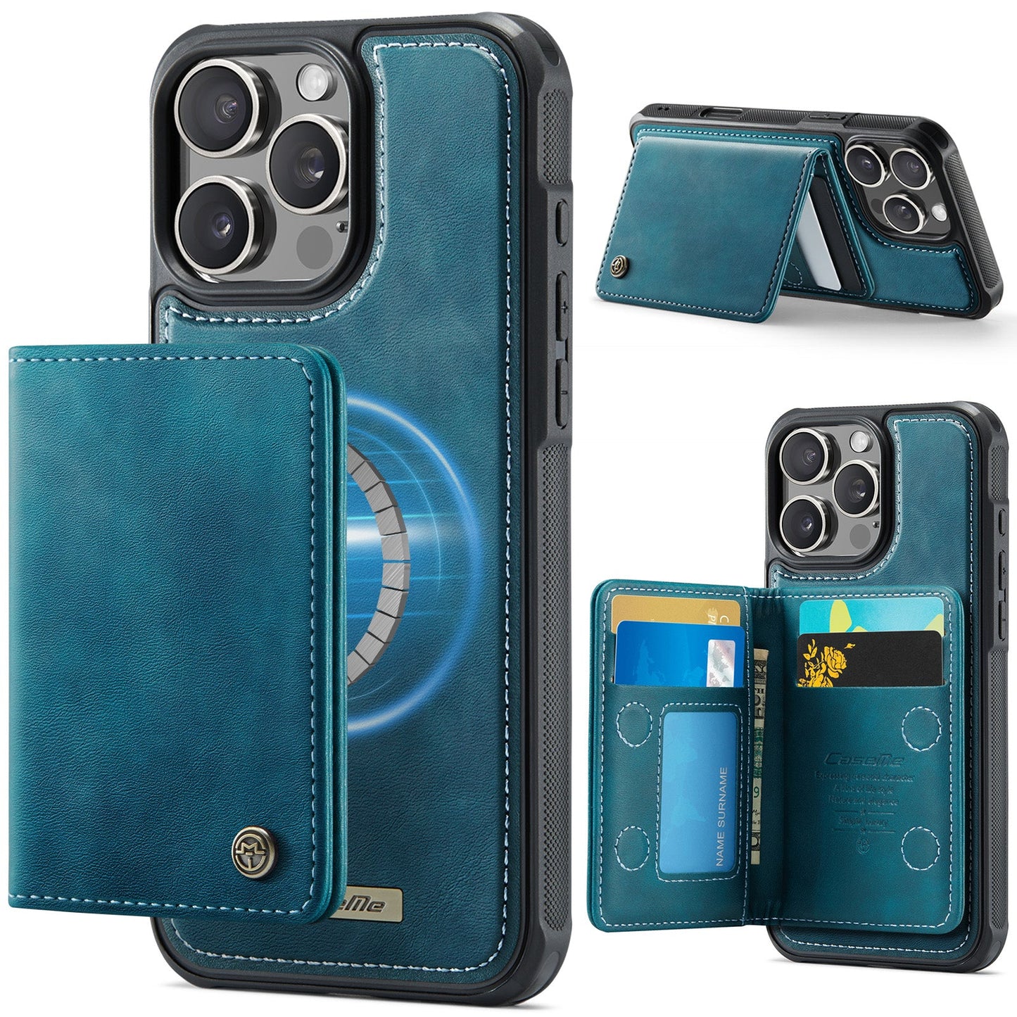 Magsafe Compatible Leather Detachable Wallet Case for iPhone 12 Pro