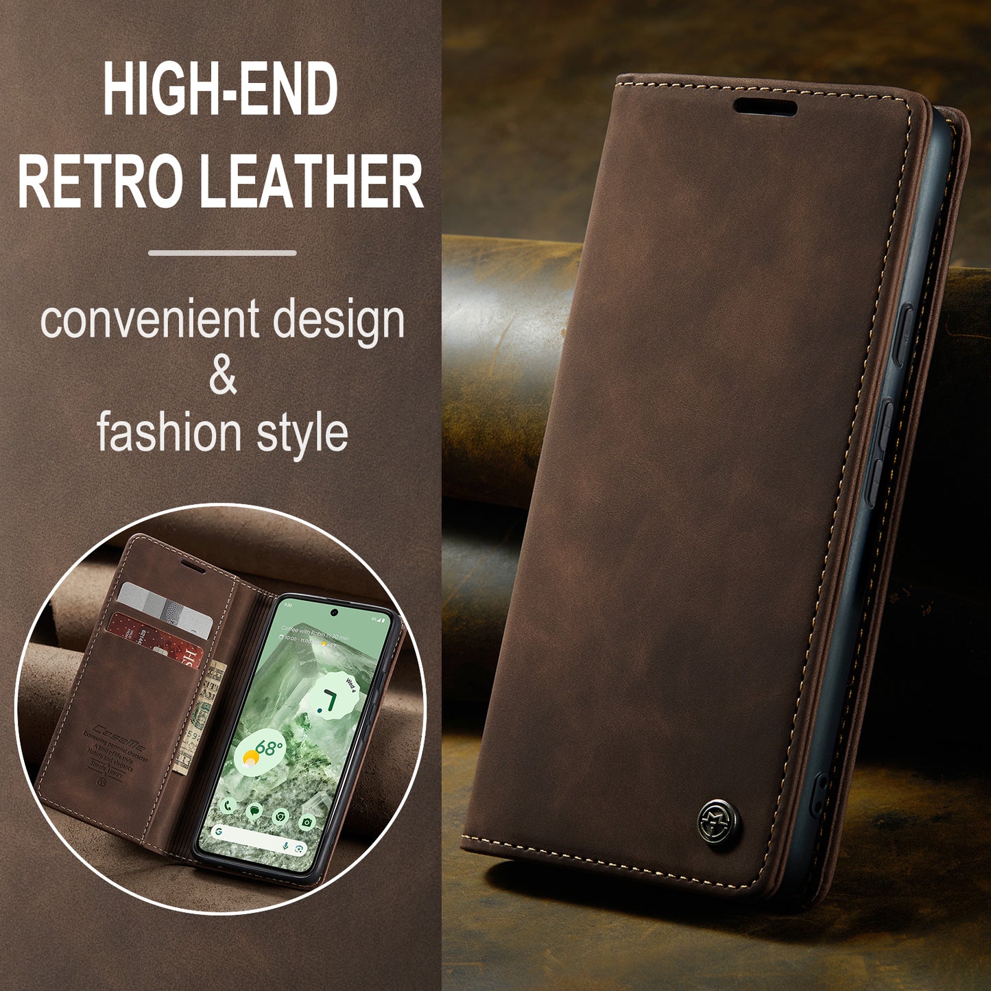Multi-Function Retro Wallet Case for Google Pixel 8a
