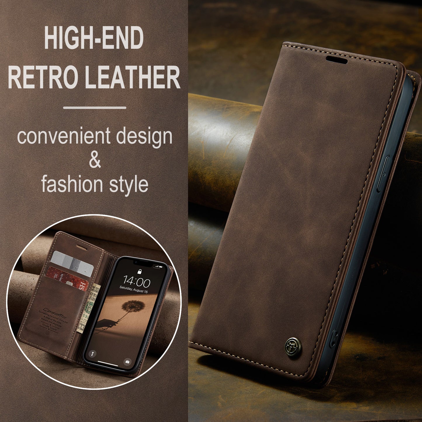 Multi-Function Retro Wallet Case for iPhone 16e
