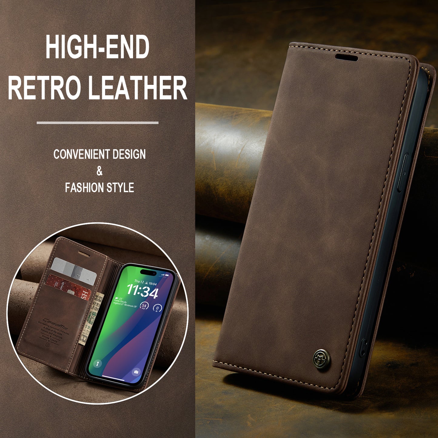Multi-Function Retro Wallet Case for iPhone 14 Plus