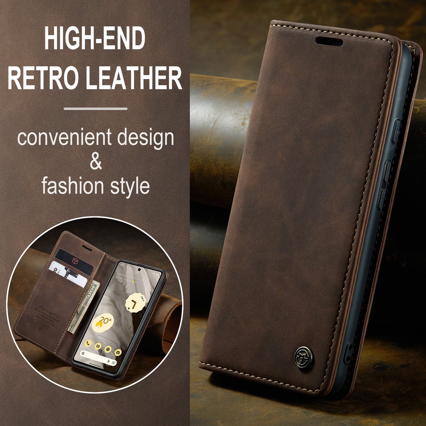 Multi-Function Retro Wallet Case for Google Pixel 7a