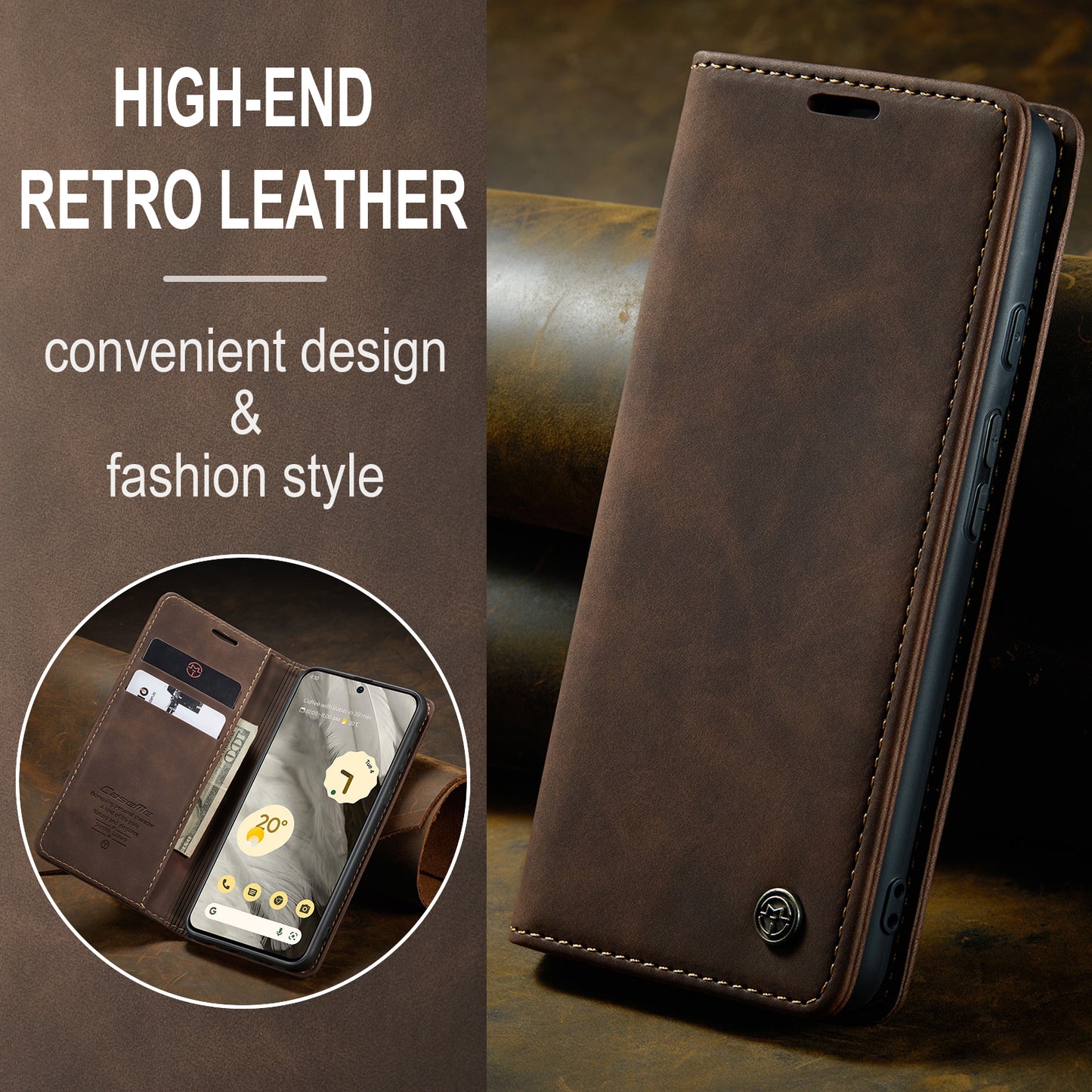 Multi-Function Retro Wallet Case for Google Pixel 8