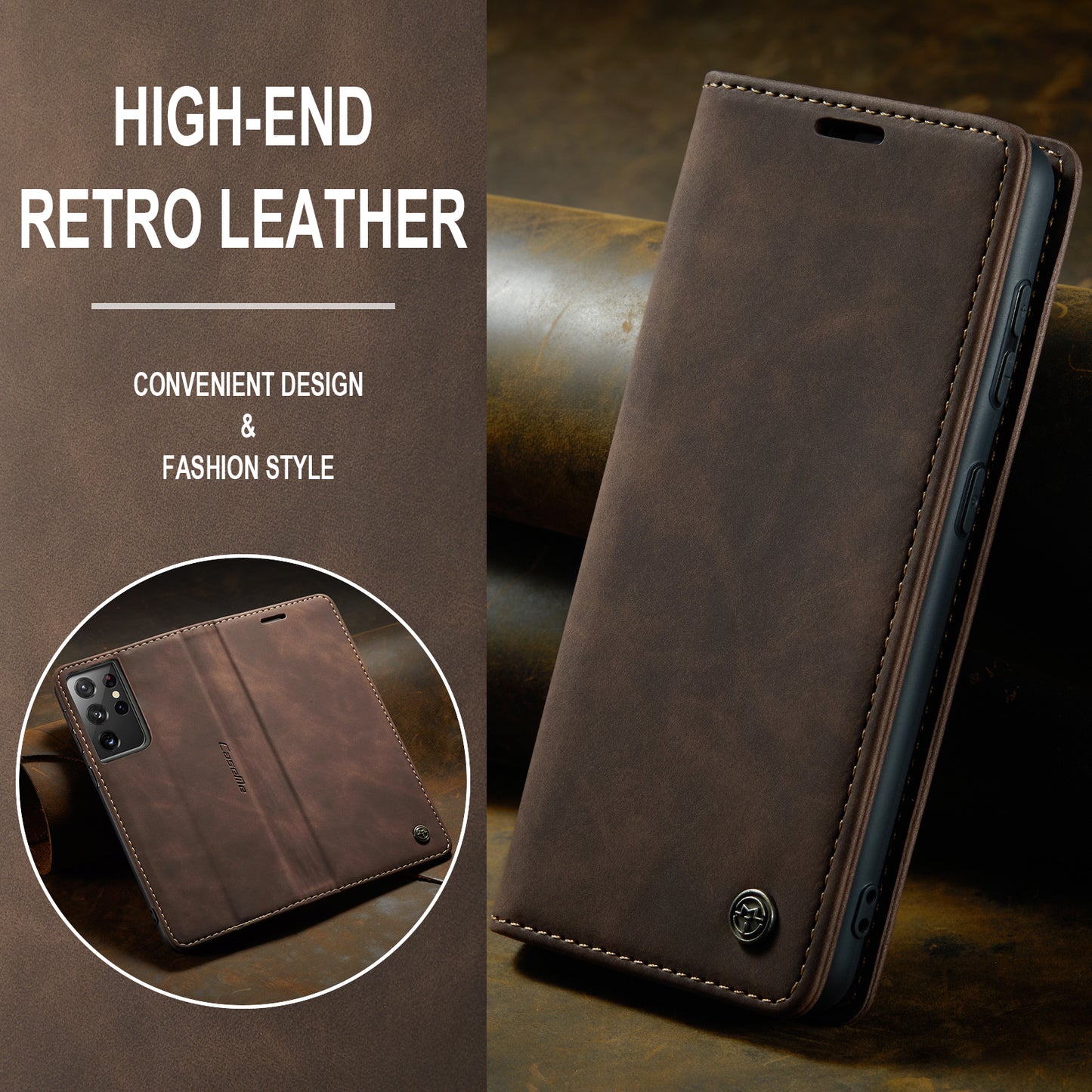 Multi-Function Retro Wallet Case for Samsung Galaxy S21 Ultra