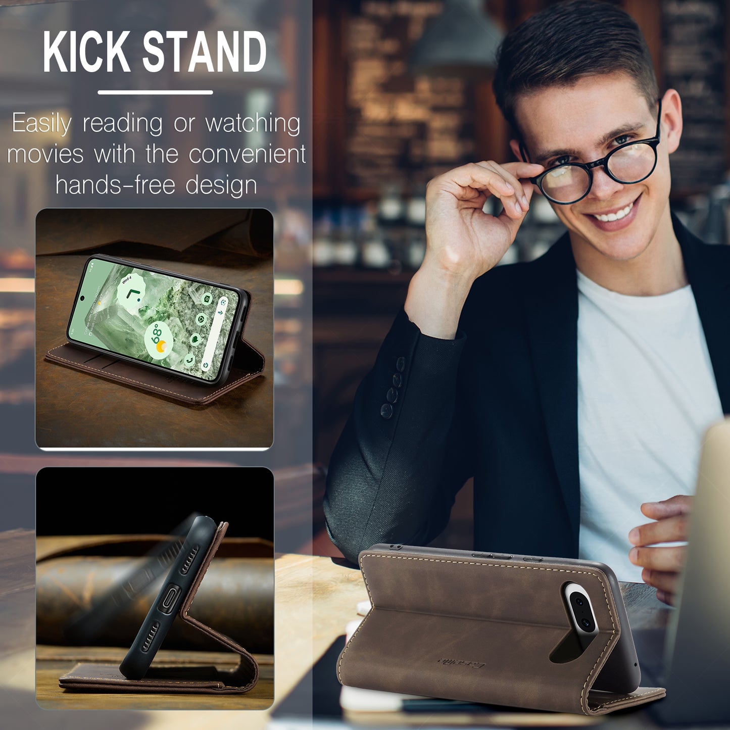 Multi-Function Retro Wallet Case for Google Pixel 8a