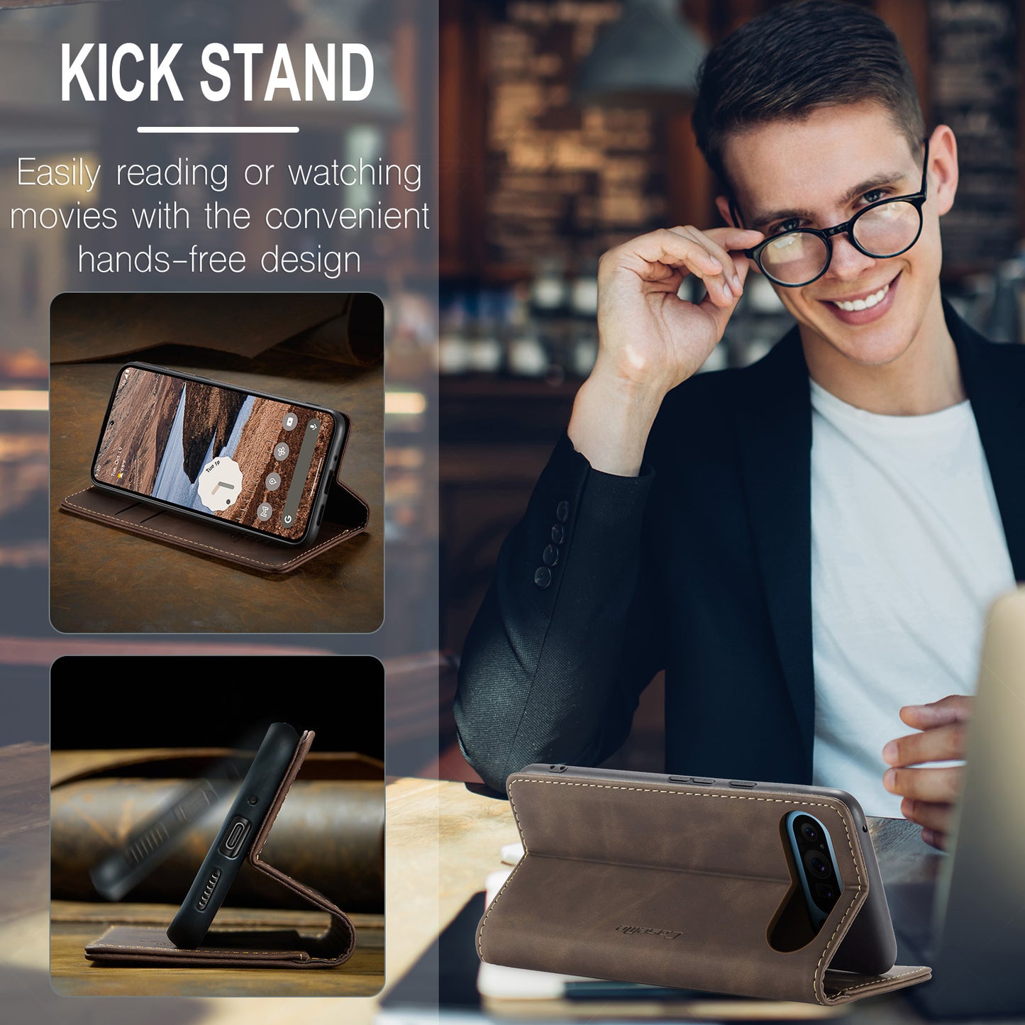 Multi-Function Retro Wallet Case for Google Pixel 9