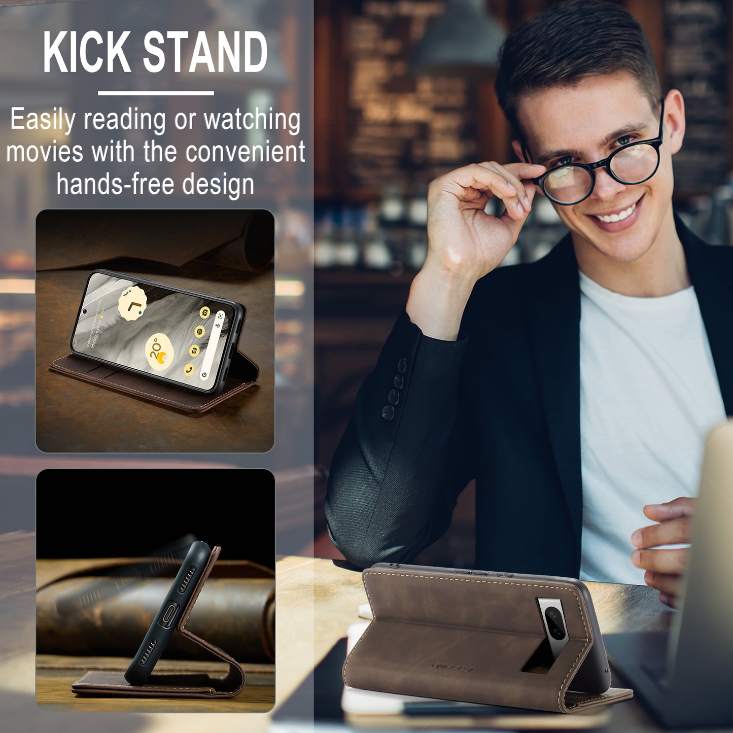 Multi-Function Retro Wallet Case for Google Pixel 8