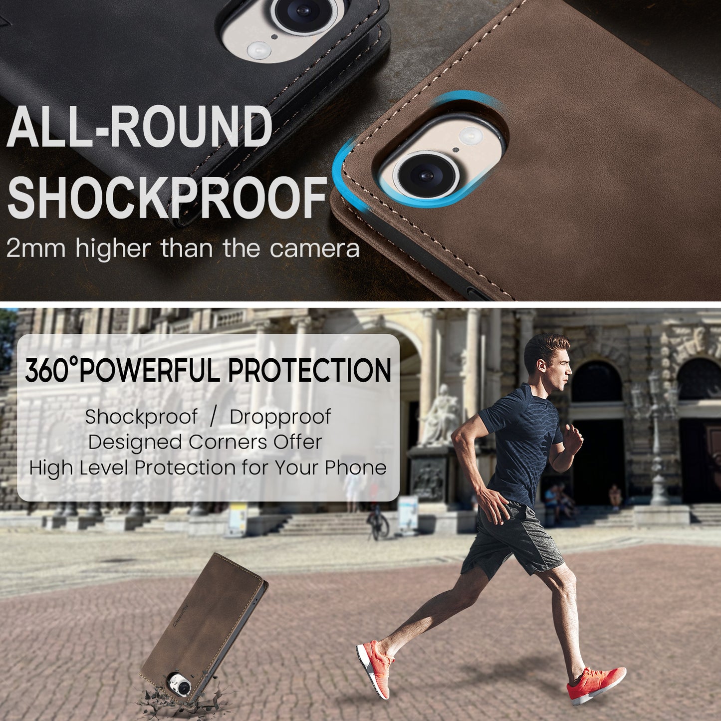 Multi-Function Retro Wallet Case for iPhone 16e