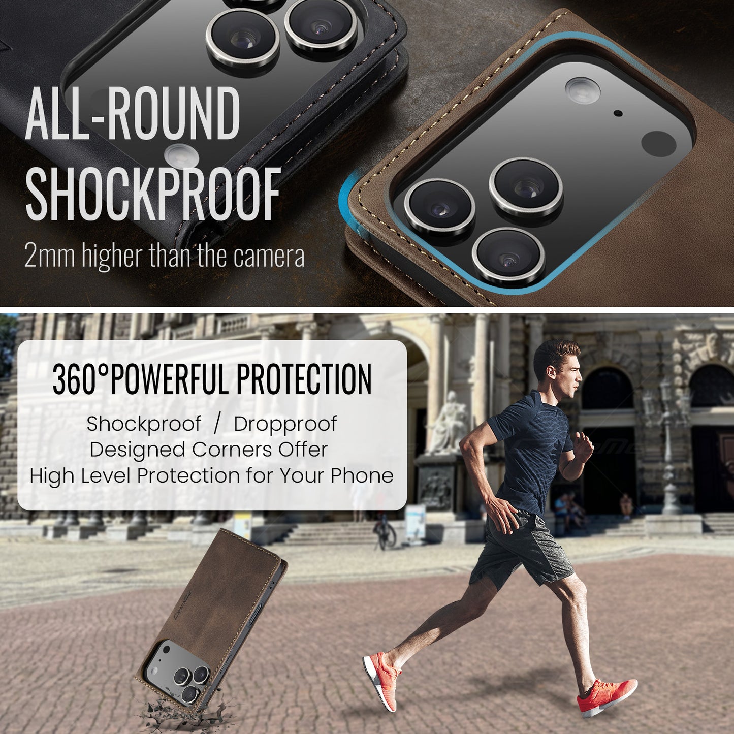 Multi-Function Retro Wallet Case for iPhone 17 Pro