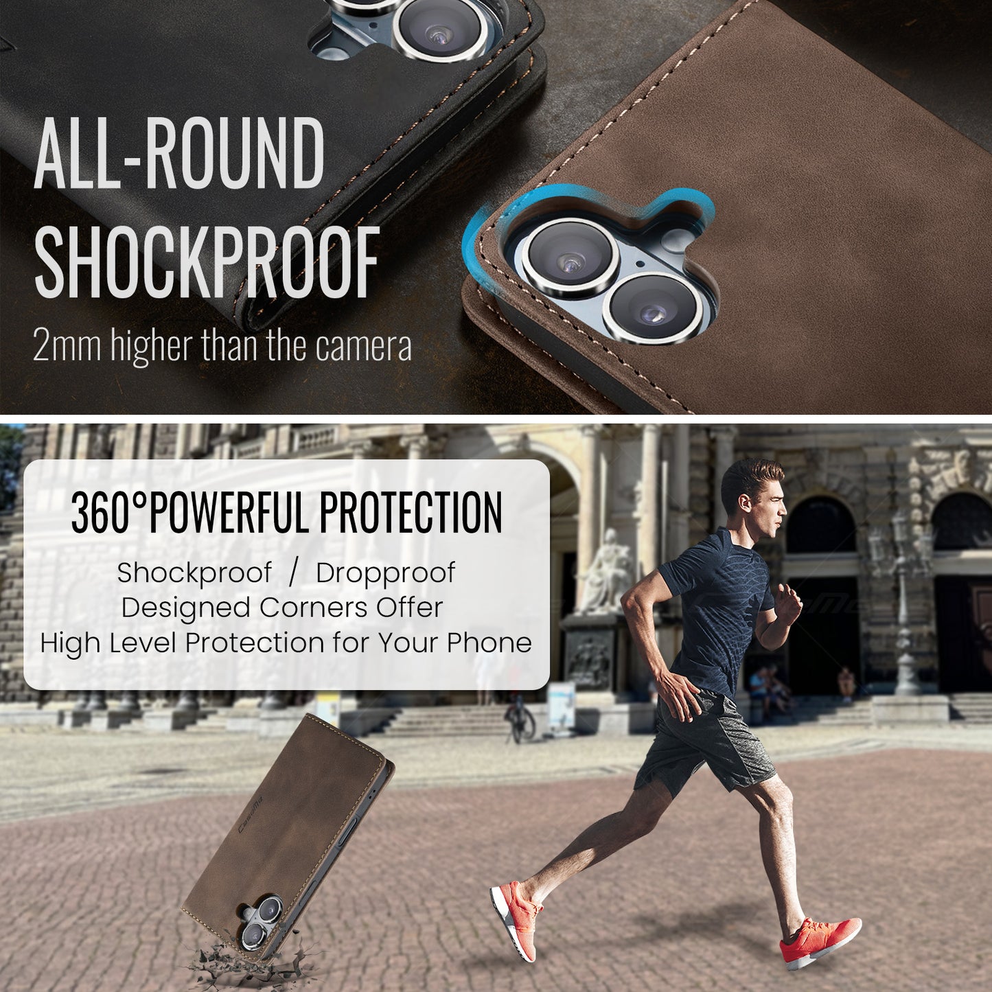 Multi-Function Retro Wallet Case for iPhone 16 Plus