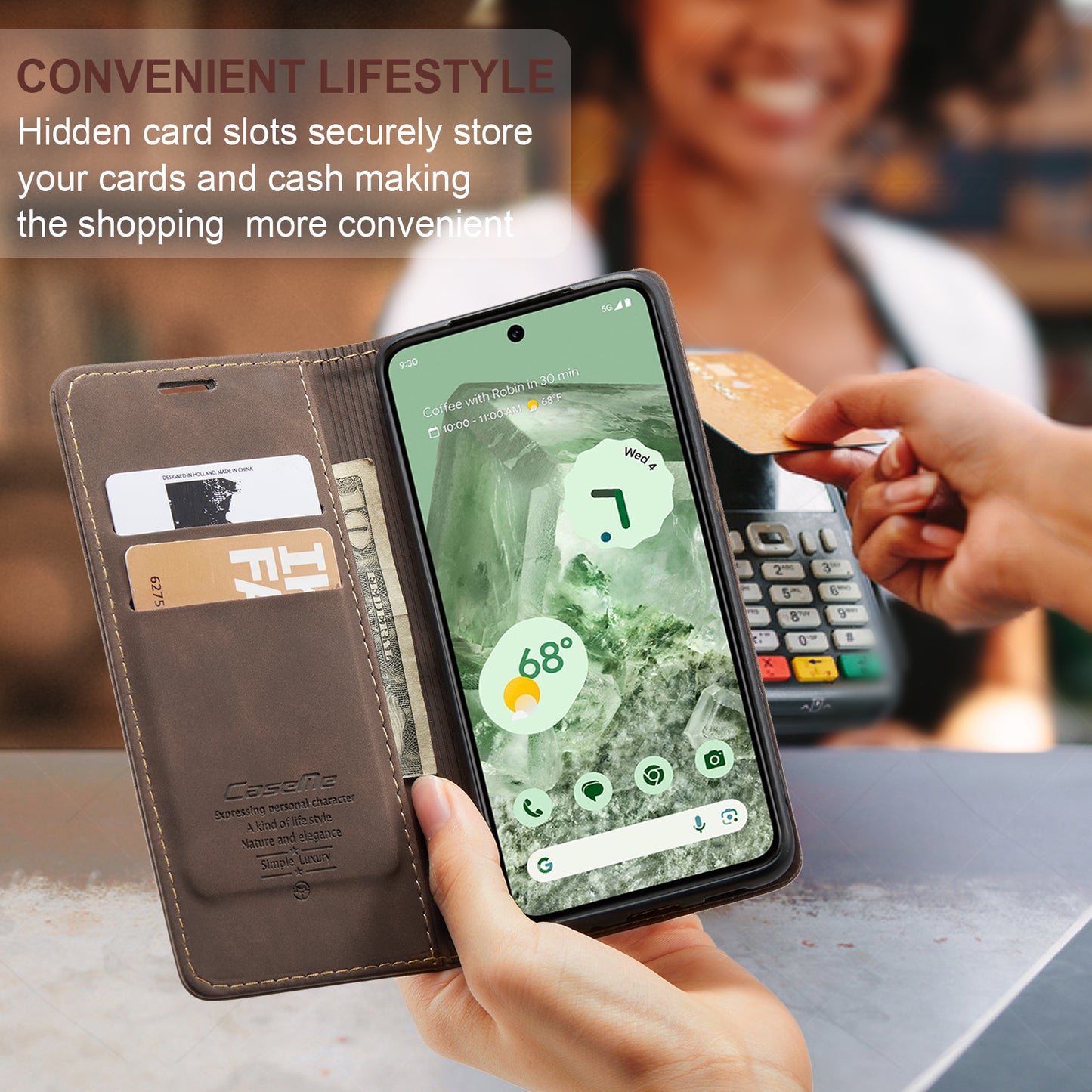 Multi-Function Retro Wallet Case for Google Pixel 8a