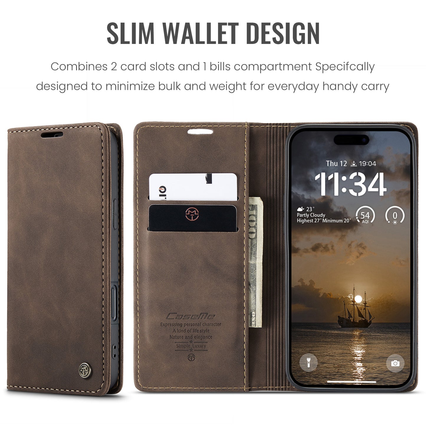 Multi-Function Retro Wallet Case for iPhone 17 Pro