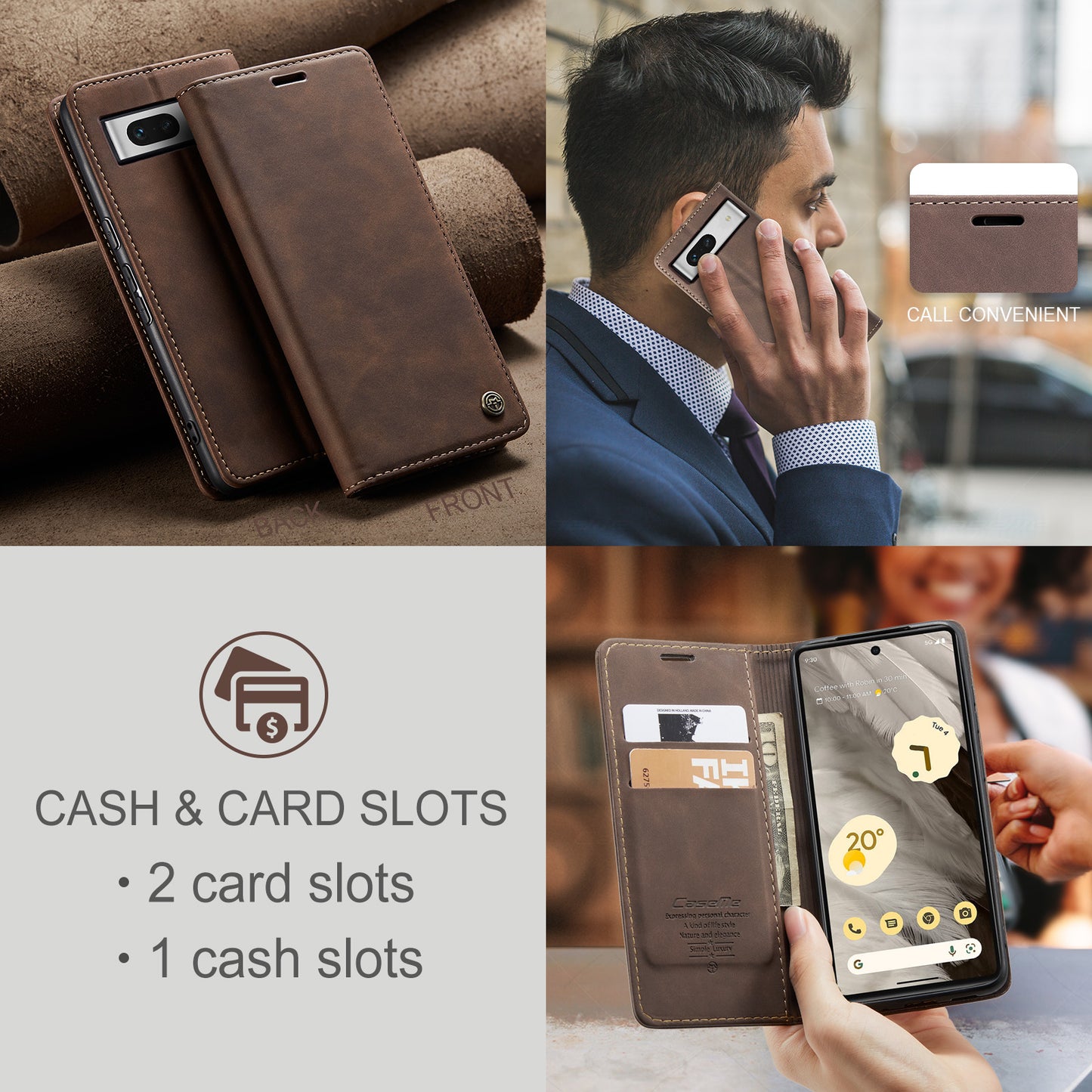 Multi-Function Retro Wallet Case for Google Pixel 7a