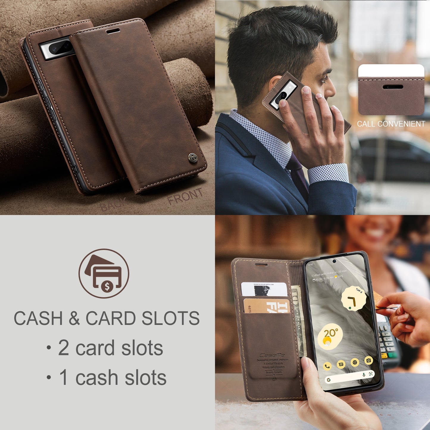 Multi-Function Retro Wallet Case for Google Pixel 8