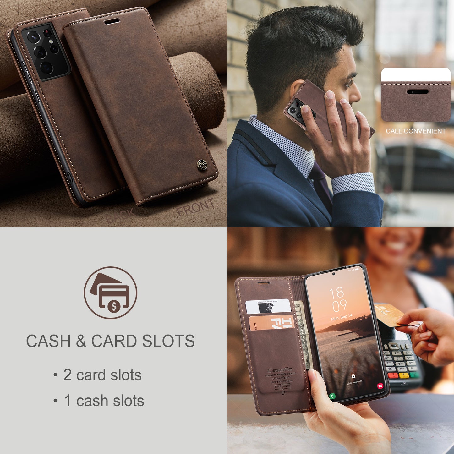 Multi-Function Retro Wallet Case for Samsung Galaxy S21 Ultra