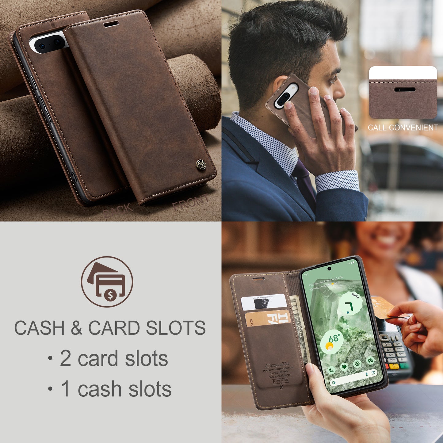 Multi-Function Retro Wallet Case for Google Pixel 8a