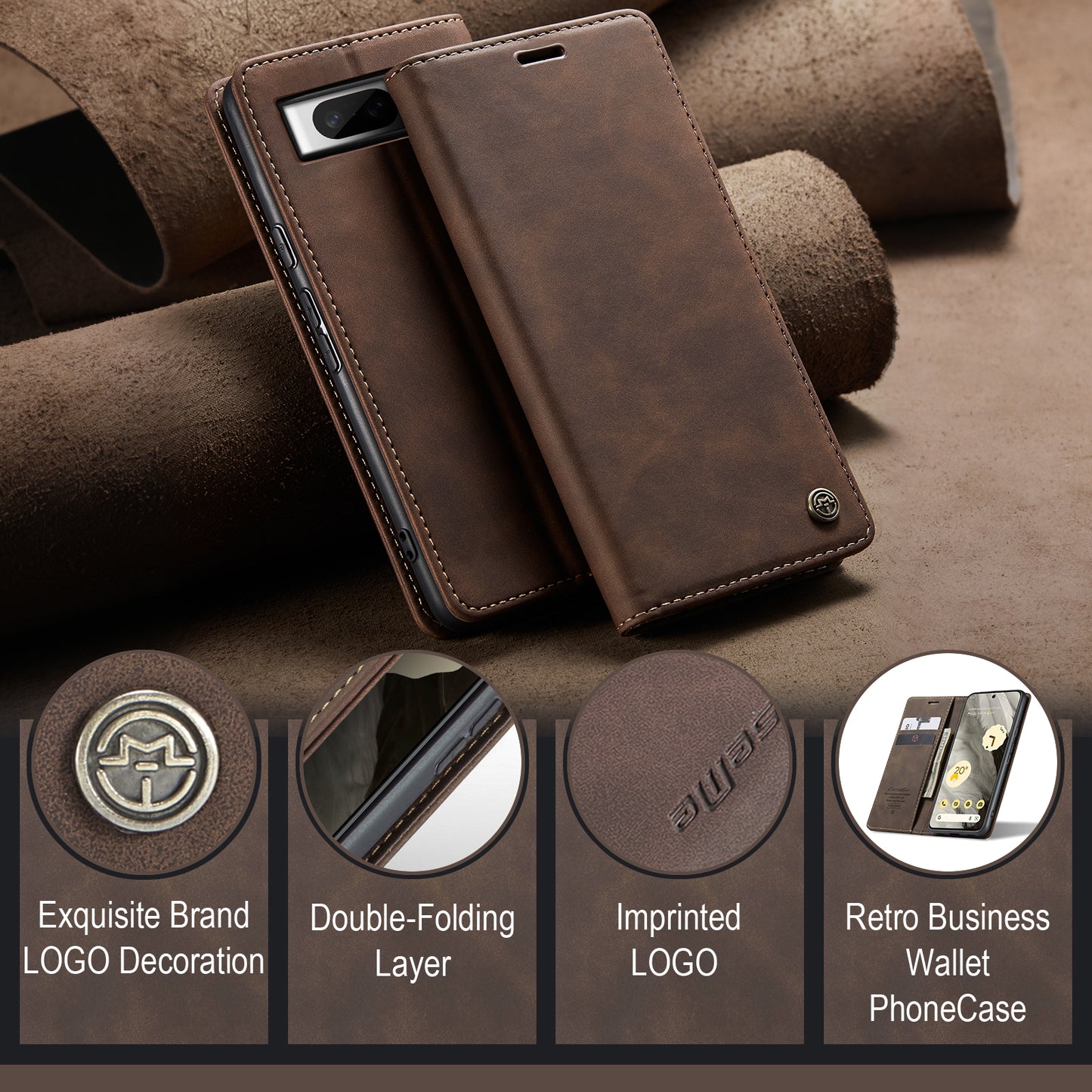 Multi-Function Retro Wallet Case for Google Pixel 8