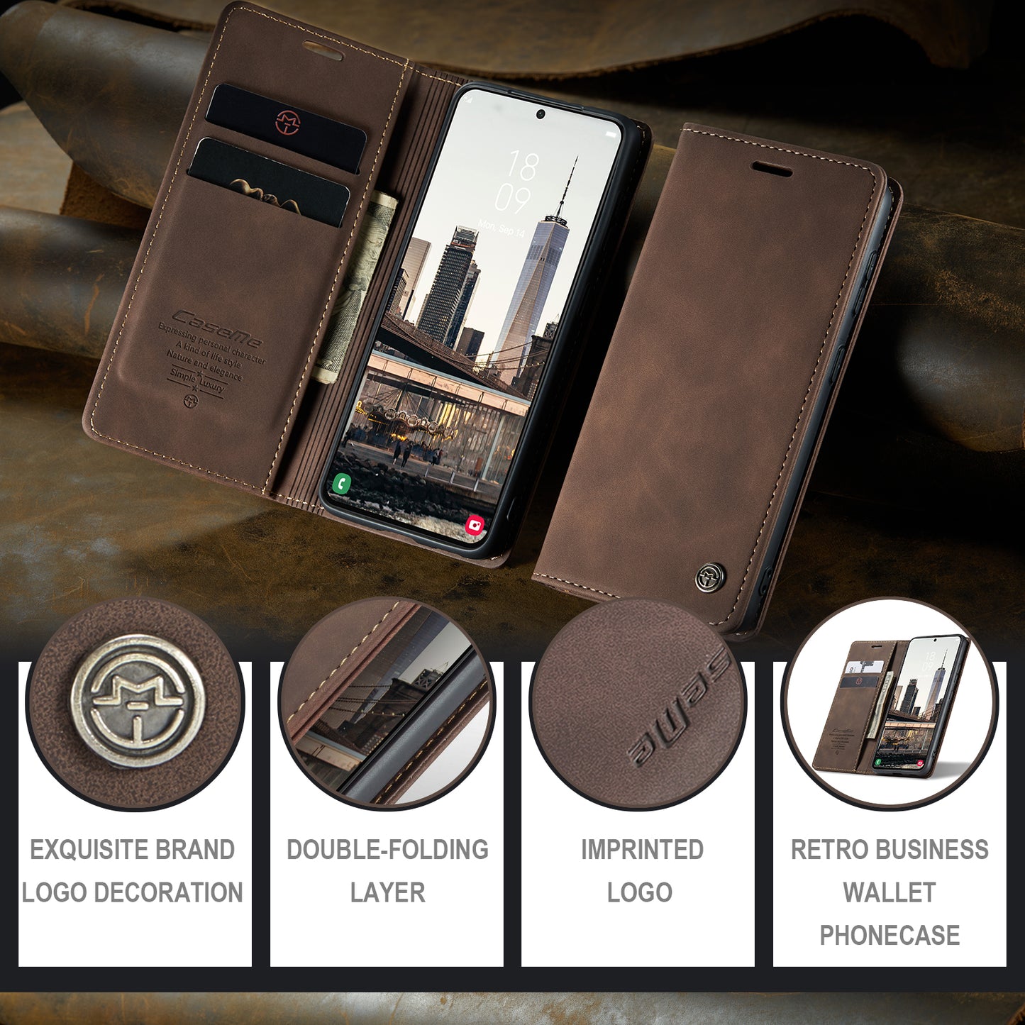 Multi-Function Retro Wallet Case for Samsung Galaxy S22