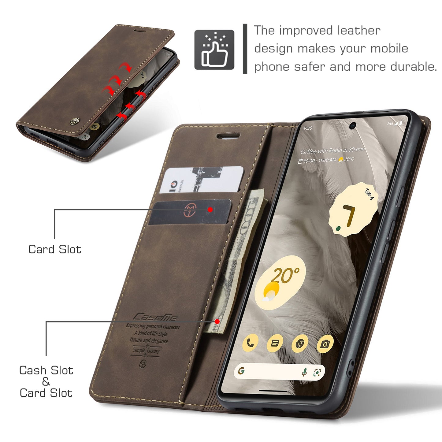 Multi-Function Retro Wallet Case for Google Pixel 7a
