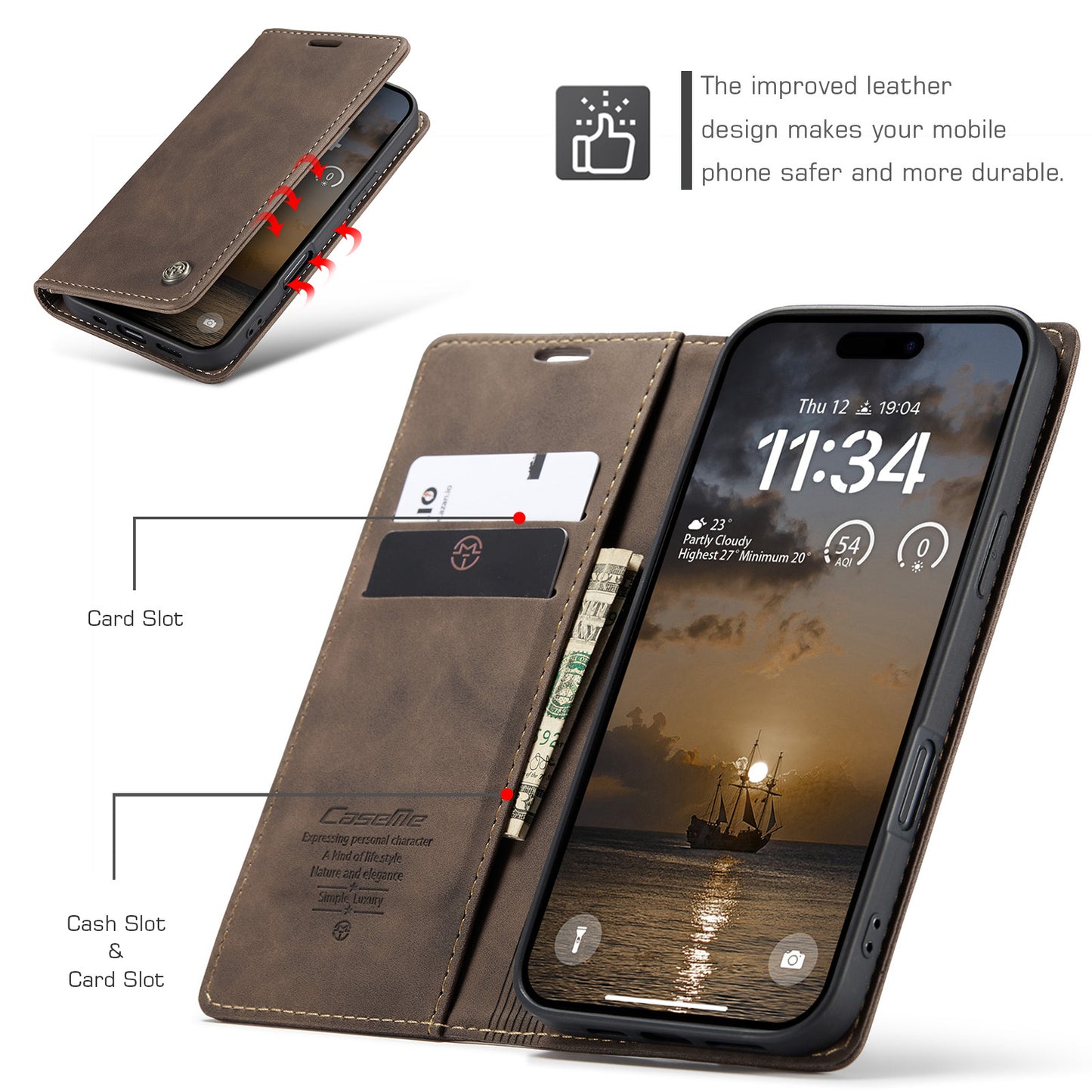 Multi-Function Retro Wallet Case for iPhone 17 Pro