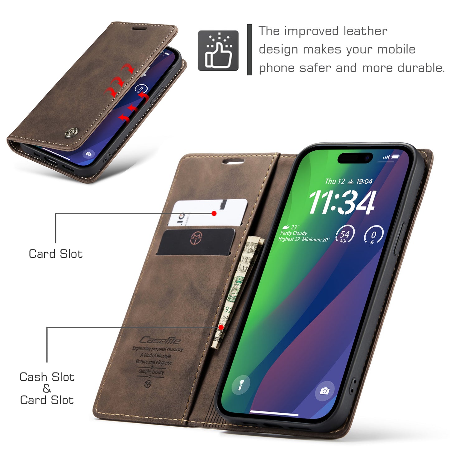 Multi-Function Retro Wallet Case for iPhone 14 Plus