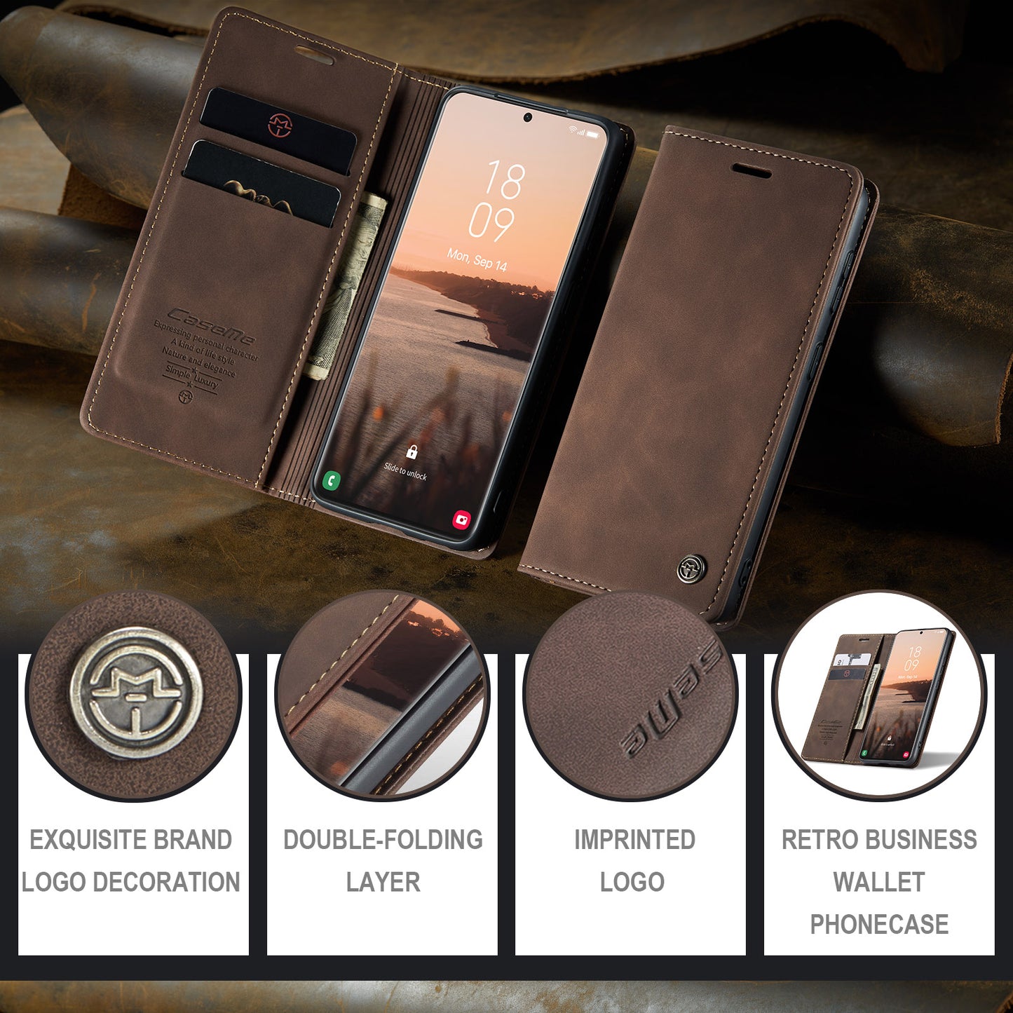 Multi-Function Retro Wallet Case for Samsung Galaxy S21 Ultra