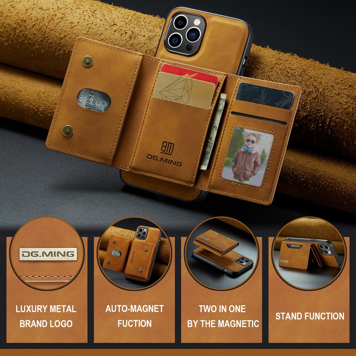 2-in-1 Detachable Leather Wallet Case for iPhone