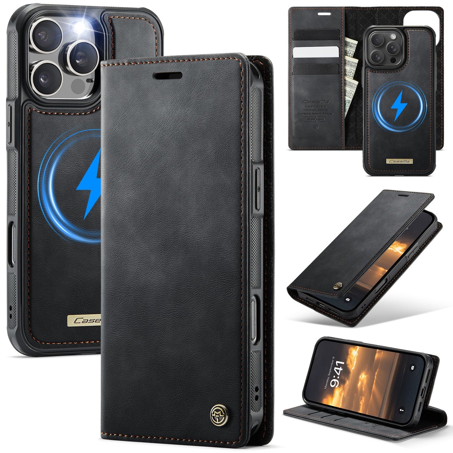 Retro Leather 2-in-1 MagSafe RFID Wallet Phone Case for iPhone 12 Pro Max