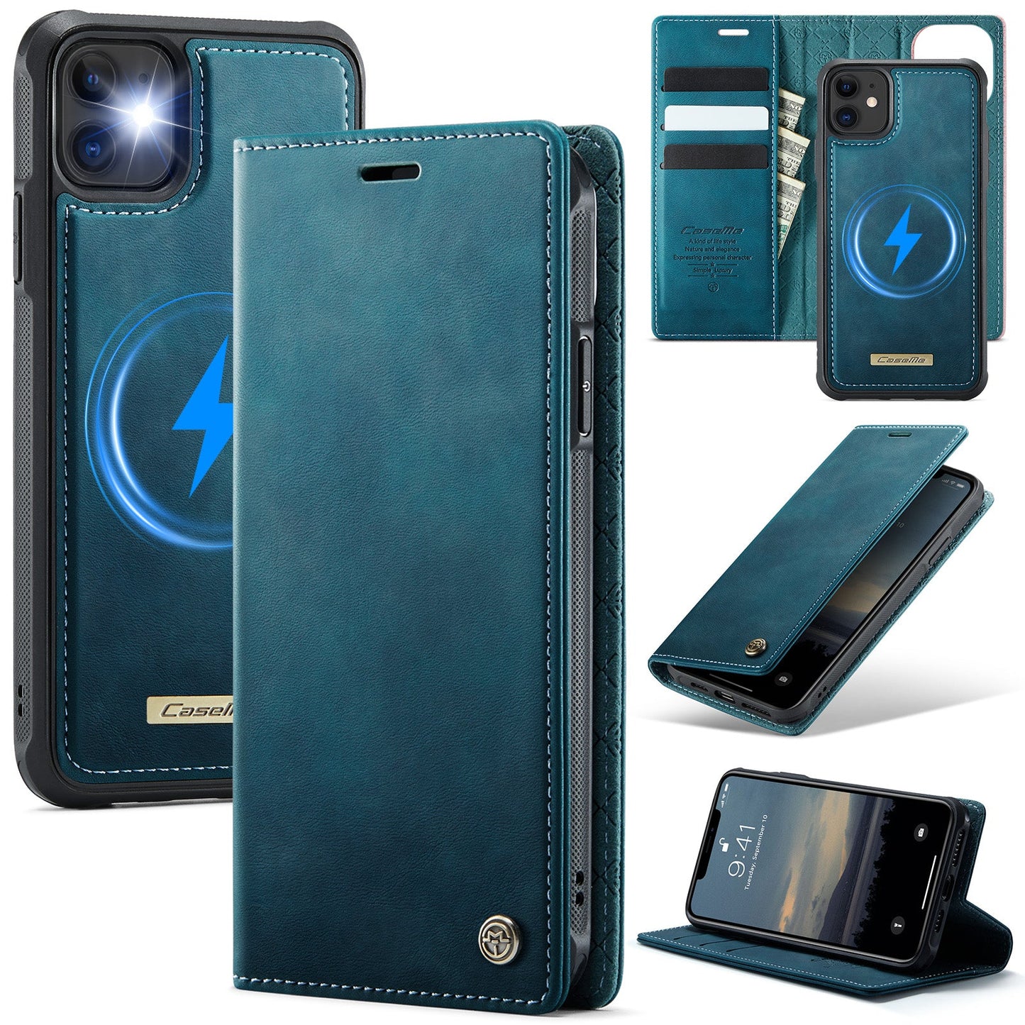 Retro Leather 2-in-1 MagSafe RFID Wallet Phone Case for iPhone 12