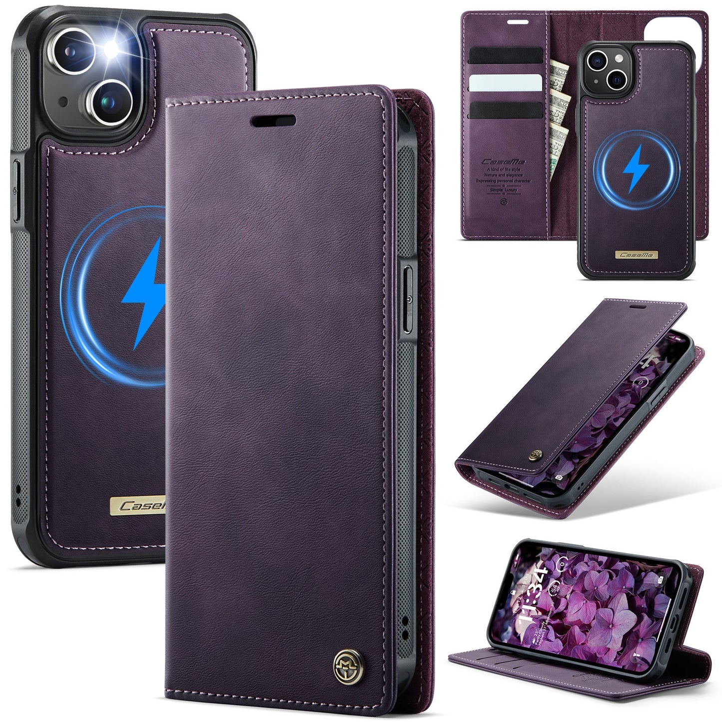 Retro Leather 2-in-1 MagSafe RFID Wallet Phone Case for iPhone 15