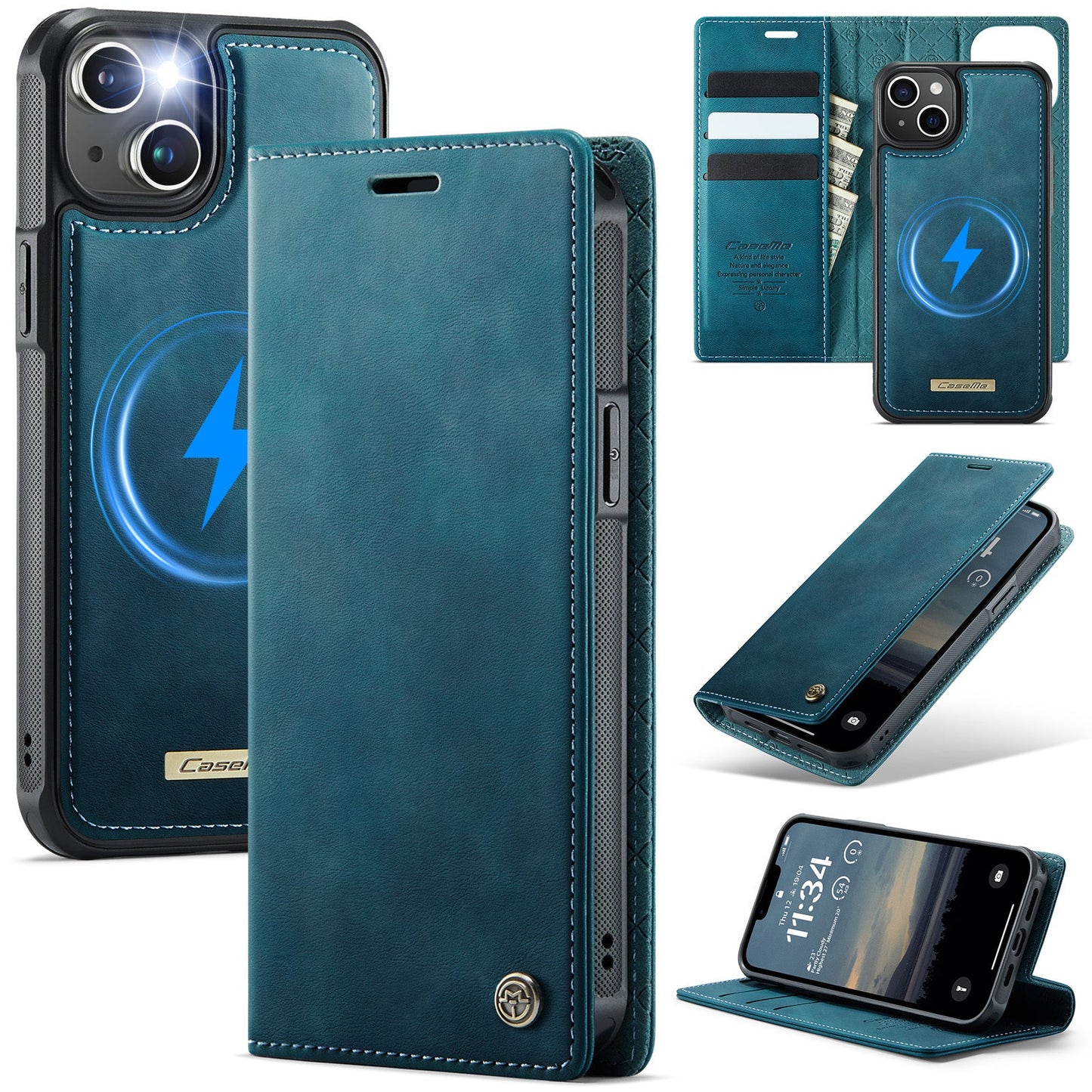 Retro Leather 2-in-1 MagSafe RFID Wallet Phone Case for iPhone 13