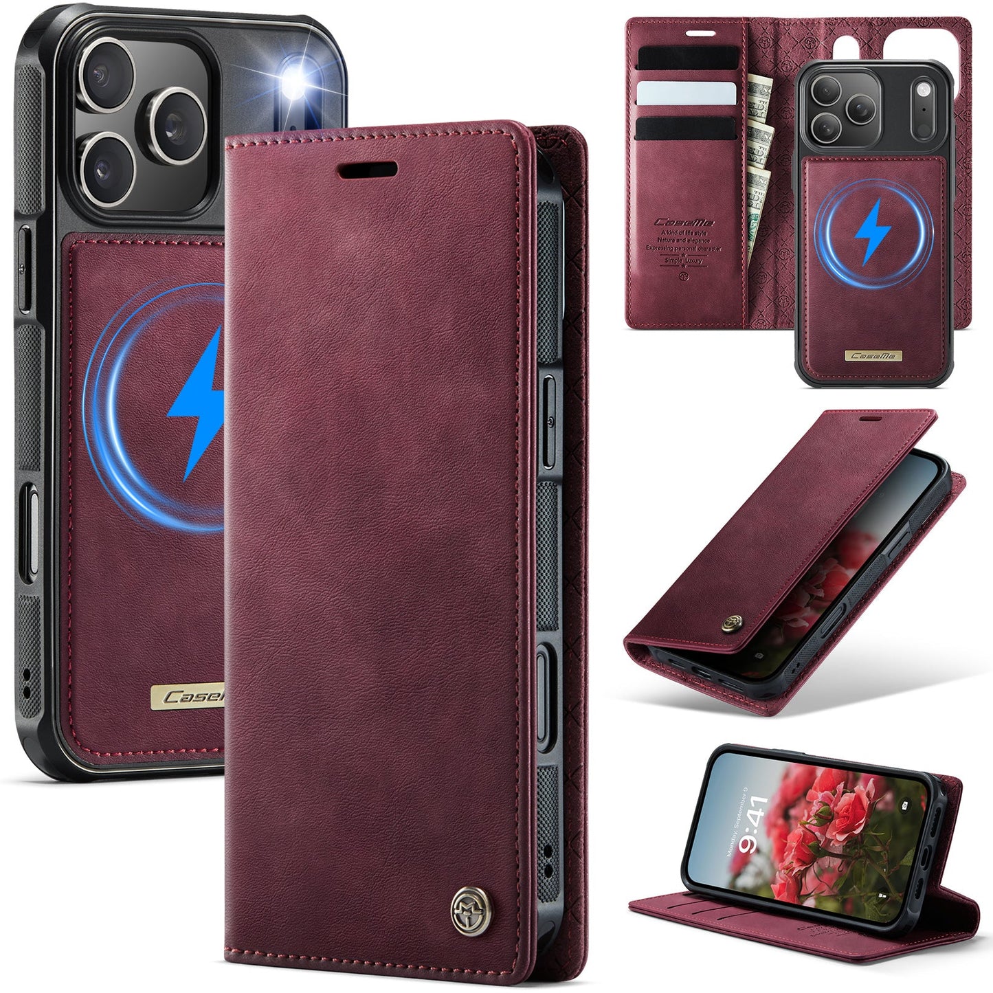 Retro Leather 2-in-1 MagSafe RFID Wallet Phone Case for iPhone 17 Pro