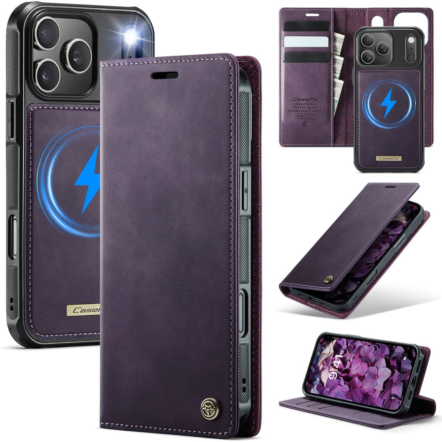 Retro Leather 2-in-1 MagSafe RFID Wallet Phone Case for iPhone 17 Pro