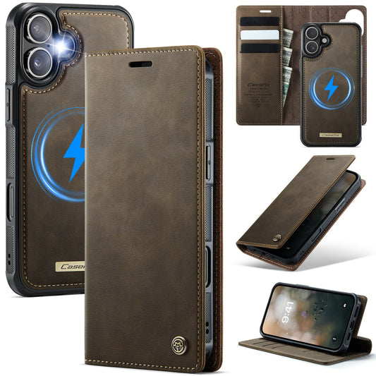 Retro Leather 2-in-1 MagSafe RFID Wallet Phone Case for iPhone 16