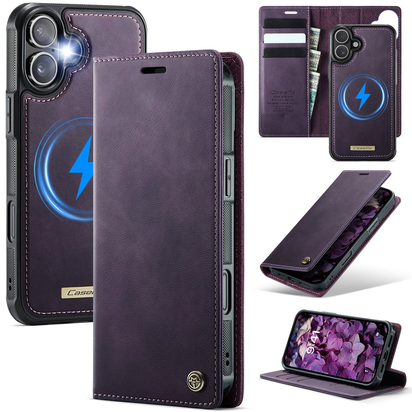 Retro Leather 2-in-1 MagSafe RFID Wallet Phone Case for iPhone 16