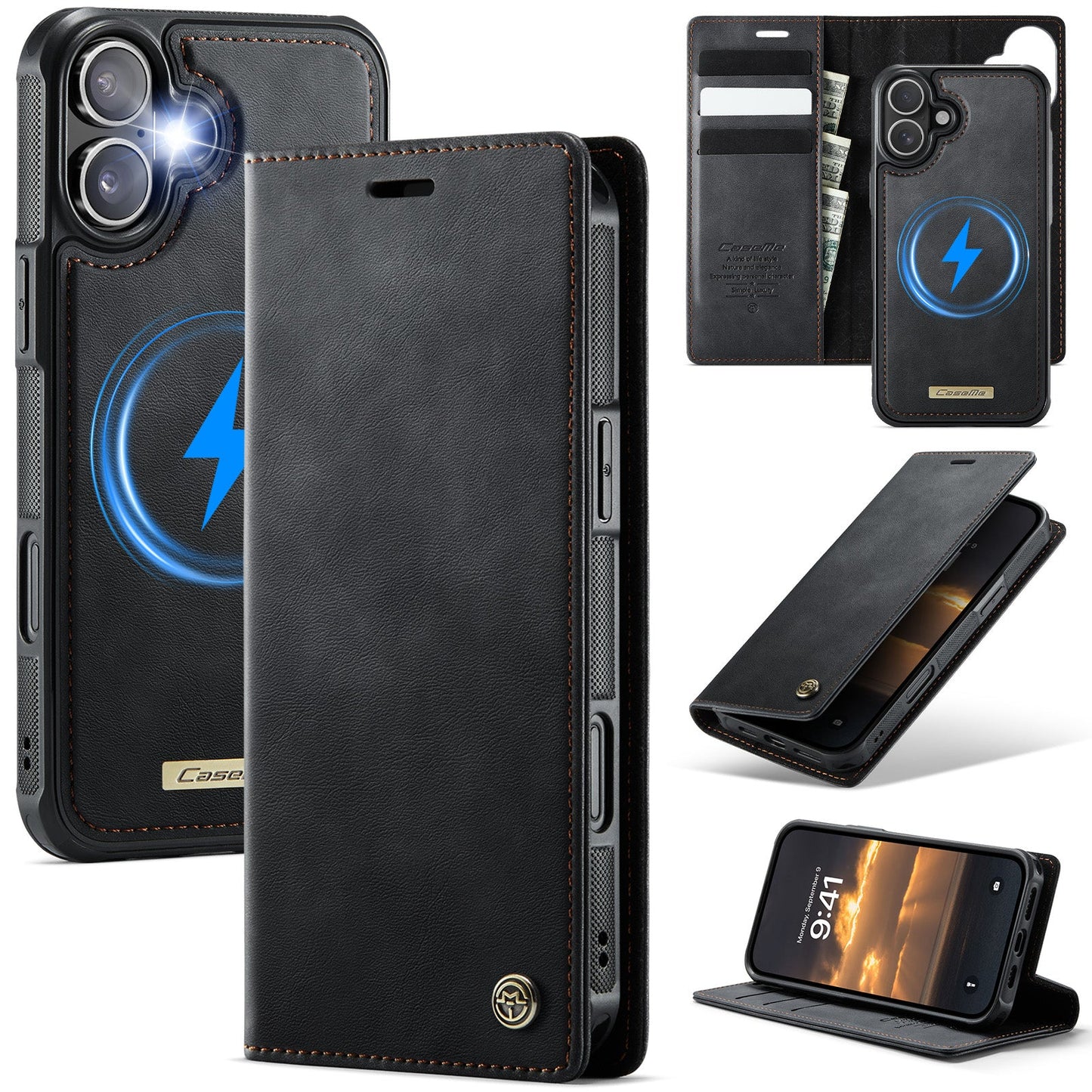 Retro Leather 2-in-1 MagSafe RFID Wallet Phone Case for iPhone 16
