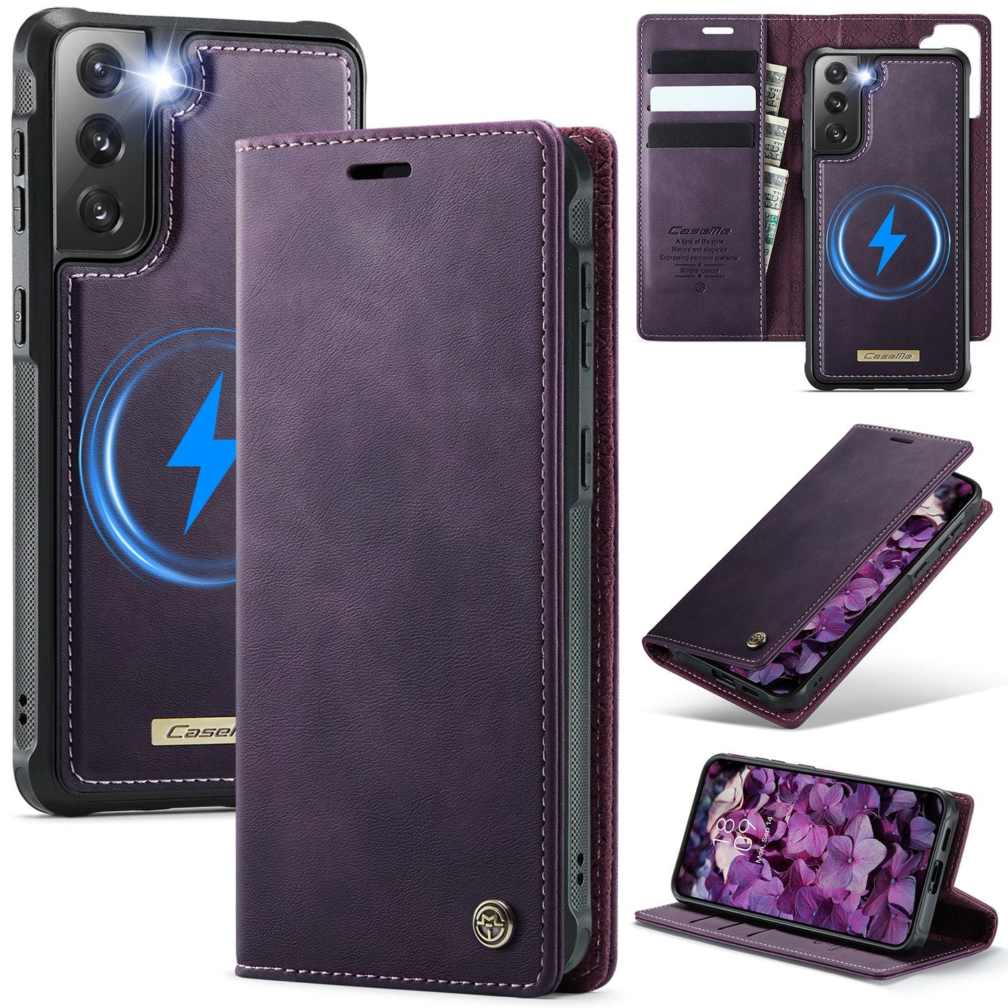 Retro Leather 2-in-1 MagSafe RFID Wallet Phone Case for Samsung Galaxy S21