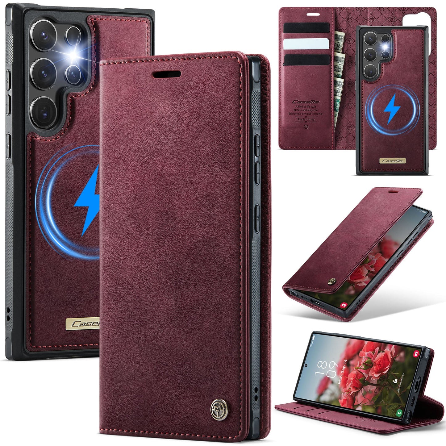 Retro Leather 2-in-1 MagSafe RFID Wallet Phone Case for Samsung Galaxy S25 Ultra