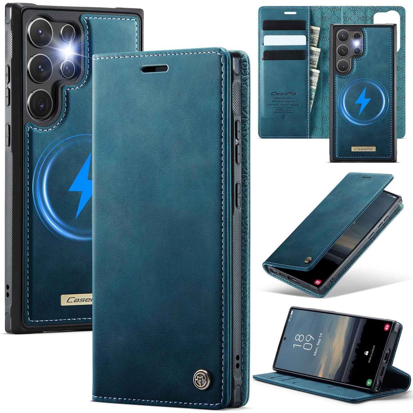 Retro Leather 2-in-1 MagSafe RFID Wallet Phone Case for Samsung Galaxy S25 Ultra