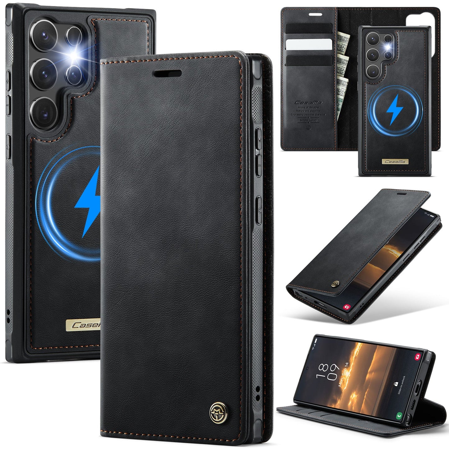 Retro Leather 2-in-1 MagSafe RFID Wallet Phone Case for Samsung Galaxy S25 Ultra