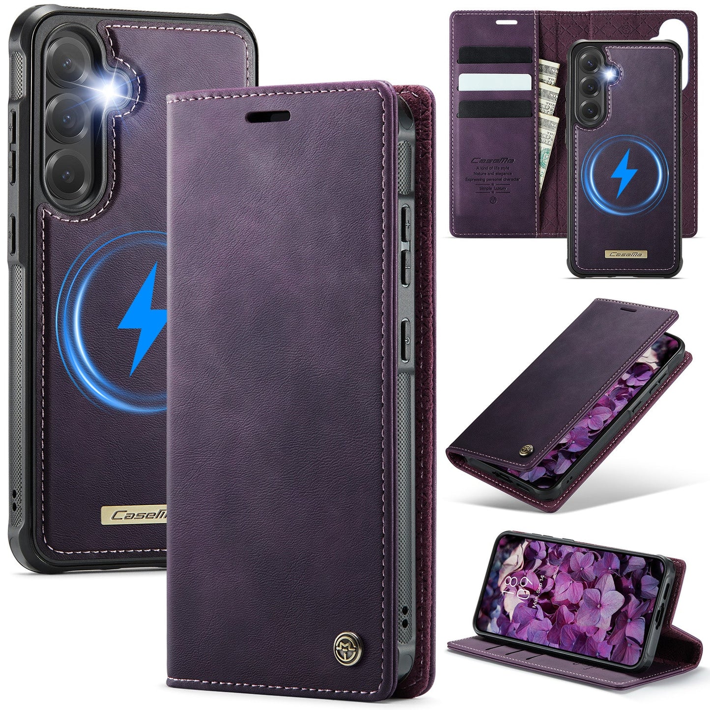 Retro Leather 2-in-1 MagSafe RFID Wallet Phone Case for Samsung Galaxy S24 FE