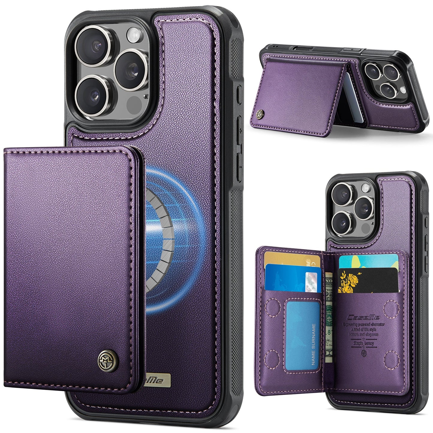 Magsafe Compatible Leather Detachable Wallet Case for iPhone 12 Pro