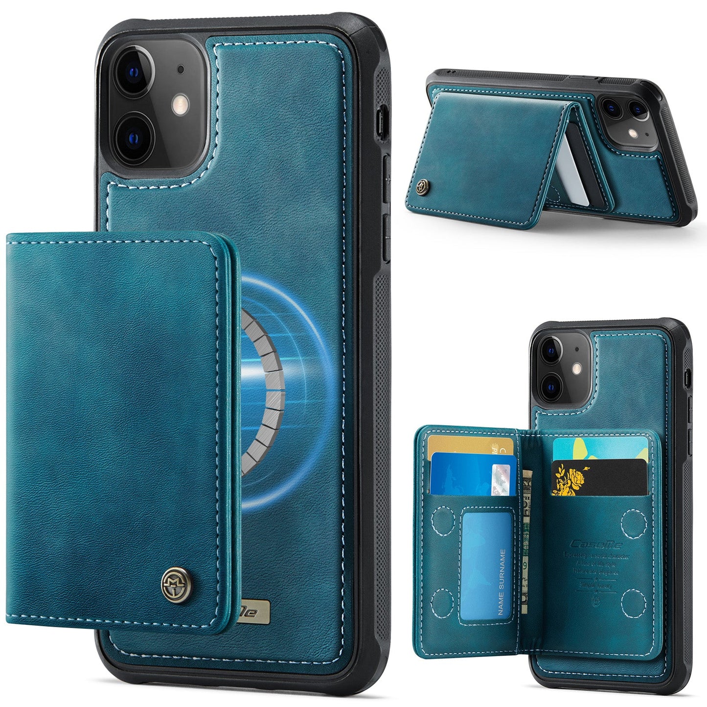 Magsafe Compatible Leather Detachable Wallet Case for iPhone 11