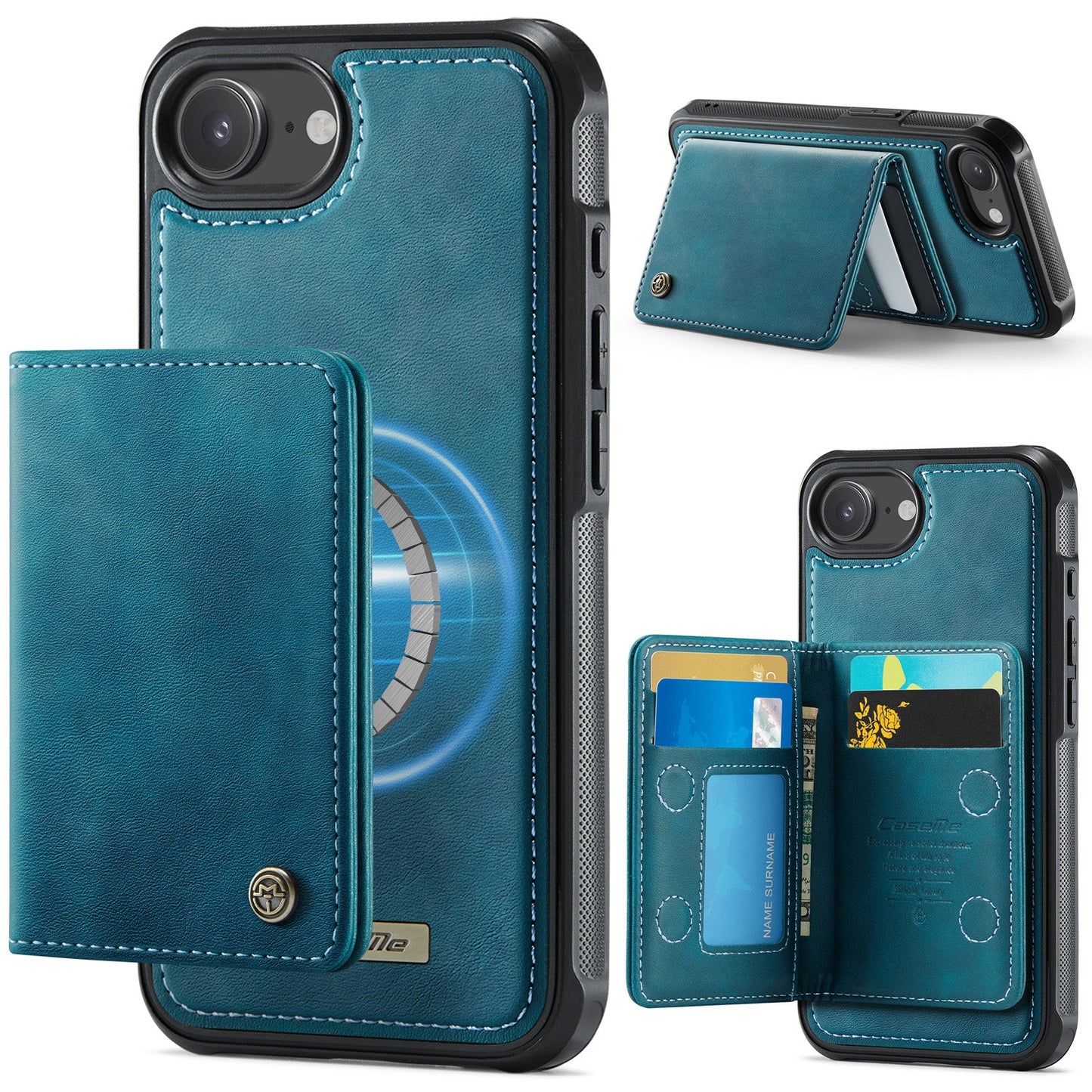 Magsafe Compatible Leather Detachable Wallet Case for iPhone 16e