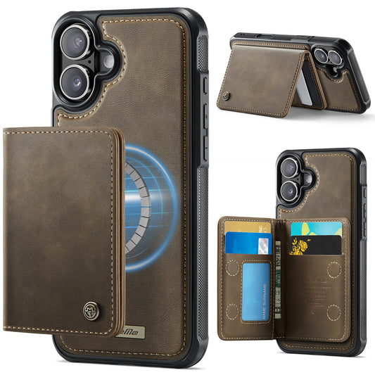 Magsafe Compatible Leather Detachable Wallet Case for iPhone 16