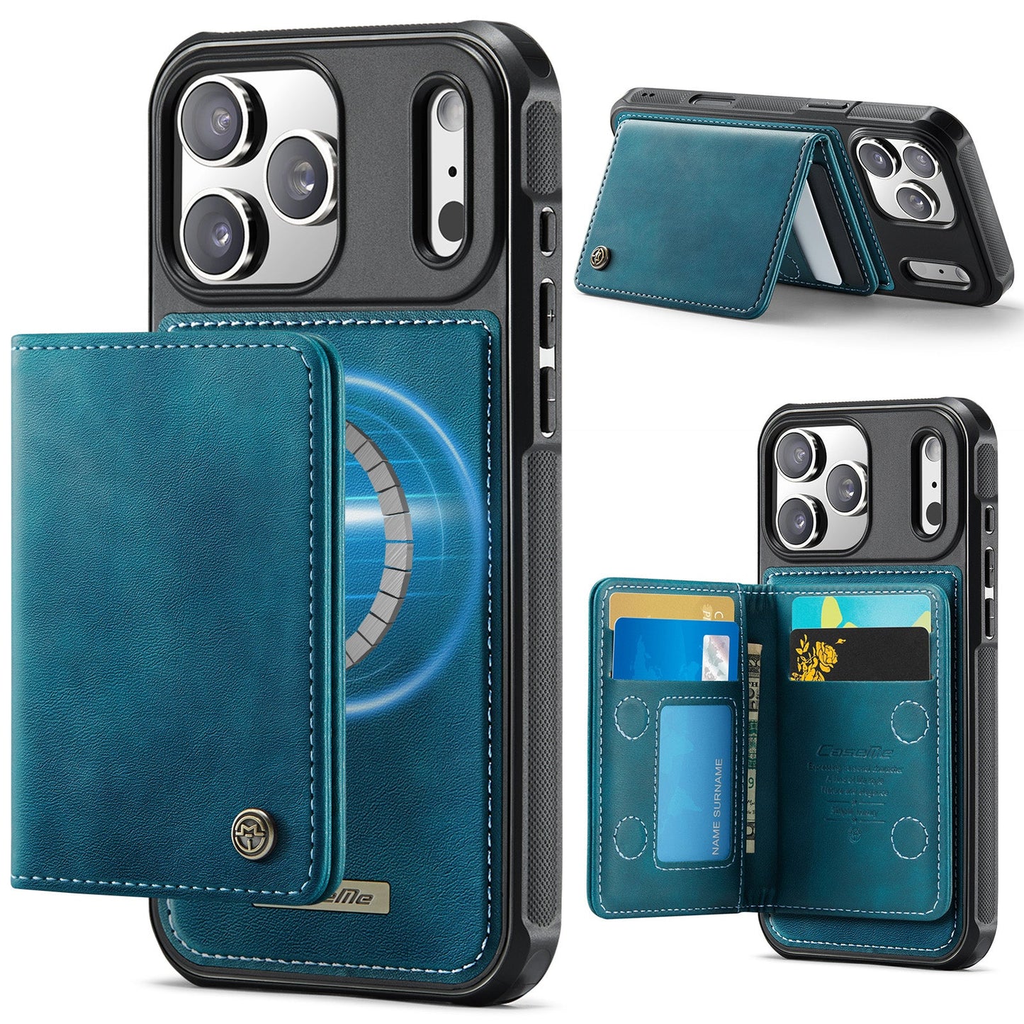 Magsafe Compatible Leather Detachable Wallet Case for iPhone 17 Pro